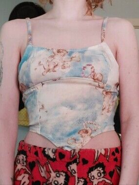 Cherubs bodice crop tank top